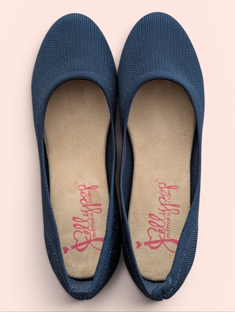 Jellypop apex Navy Slip-On Memory Foam Ballet Flats